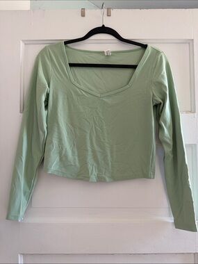 all in motion Light Sage V-Neck Long Sleeve Tee